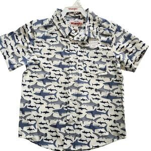 Wrangler Size 4 Quick Dry Shark Button Down Shirt